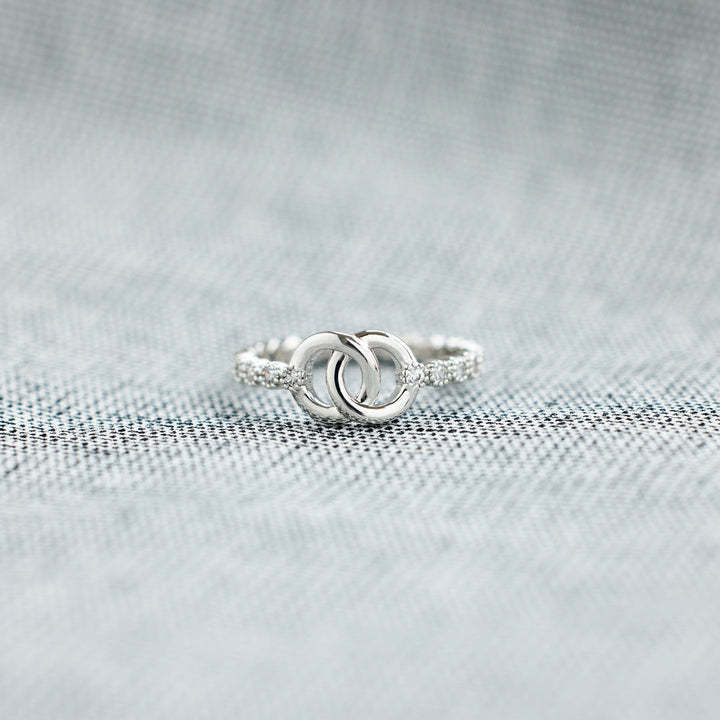 Cross-Border Jewelry European and American Fashion Women's Double Ring Ring Personality Internet Celebrity Hollow Round Opening Adjustable Index Finger Ring