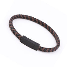 Personalized multi-layer woven leather bracelet men's hot sale stainless steel diamond bracelet gift jewelry