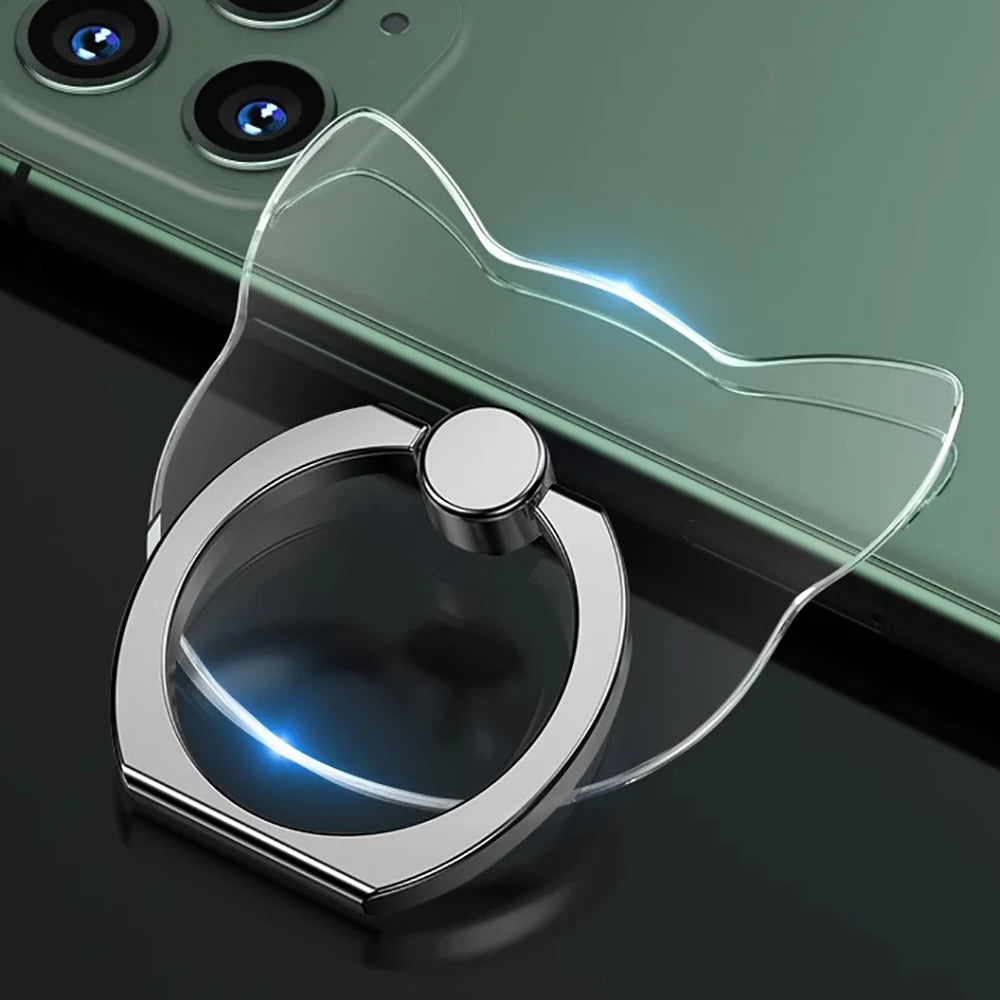 Transparent Cell Phone Ring Holder Stand 360°Degree Rotation Clear Finger Grip Kickstand Compatible iPhone Xiaomi for Phone Case