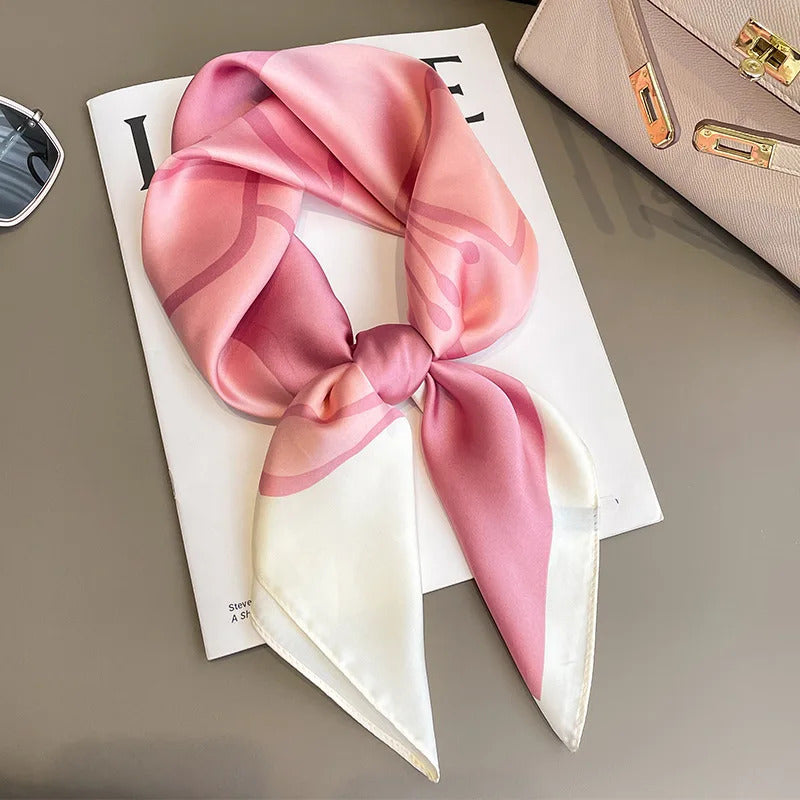 Luxury Design 70*70cm Horse Print Silk Square Scarf Women Soft Satin Hairband Neckerchief Office Hijab Headband Foulard Gift