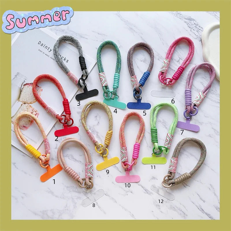 Cute Mobile Phone Lanyard Hanging Decoration Can Be Carried Twist Rope Anti-loss Pendant Fashion Strong Wrist Short Straps Band