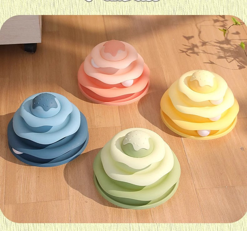 Cat Toy Teaser Wand Cat Turntable Self-Entertainment Ball Kitten Three-Layer Track Disc Kitten Pet Intelligence Artifact
