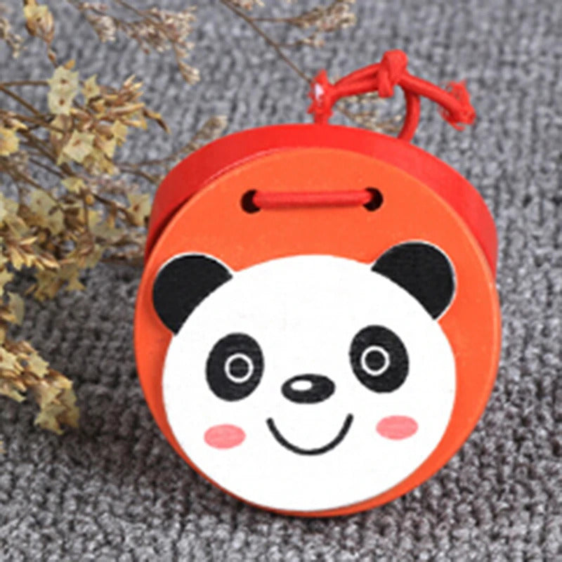 Cute Castanets Musical Instrument Toys Kids Wooden Toys Clapper Handle Baby Development Music Educational Toys For Children Gift