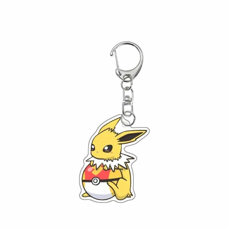 Pokemon Anime Cartoon Acrylic Keychain Eevee Vaporeon Jolteon Flareon Sylveon Espeon Glaceon Leafeon Umbreon Key Chain Pendant