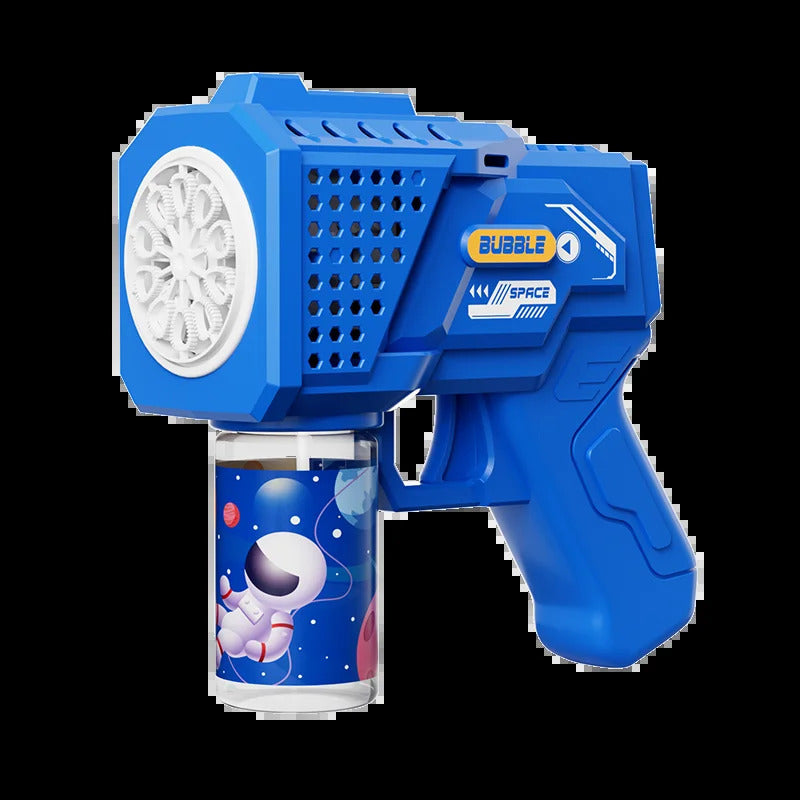 10 hole automatic bubble machine toy children's handheld space bubble gun electric light without battery bubble water