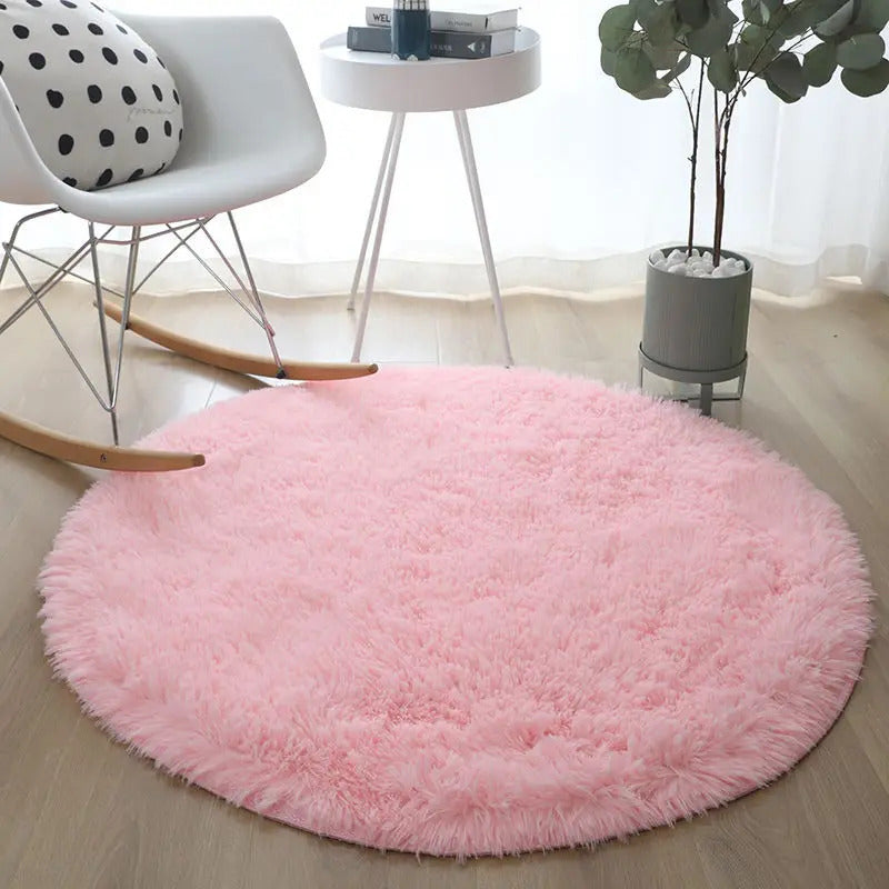 Plush Rugs Round Carpet For Living Room Sofa Foot Pad Fluffy Soft Kids Bedroom Cushion Balcony Hanging Basket Mat