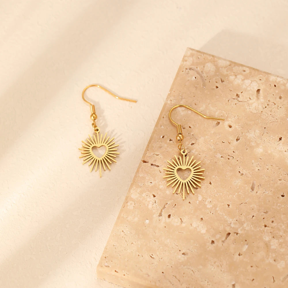 Stainless Steel Earrings Bohemian Geometric Heart Pendant Elegant Fashion Dangle Earrings For Women Jewelry Gifts for Lovers New