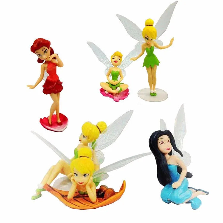 6pcs/set Anime Tinkerbell Fairy Tales Girls Tinker Bell PVC Action Figures Toys