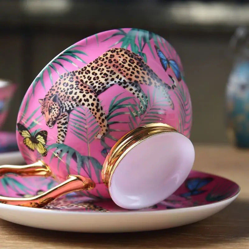 Leopard coffee cup/birthday gift/milk tea cup