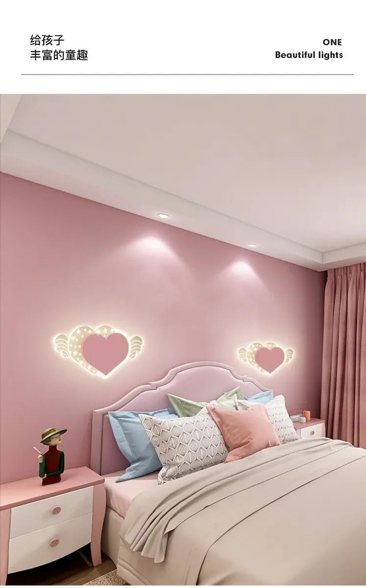 SANDYHA Cute Cartoon Kids Wall Lamp Warm LED Night Light for Childrens Room Bedroom Nursery Decor Creative Acrylic Lighting