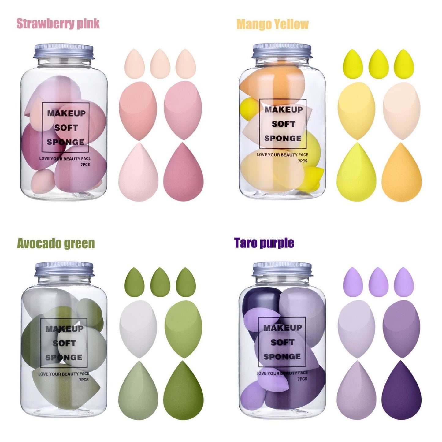 Cross-border Hot-Selling Beauty Sponge Egg Box Internet Celebrity Gradient Sponge Cushion Puff Makeup Tool Genuine Dry and Wet Dual Use