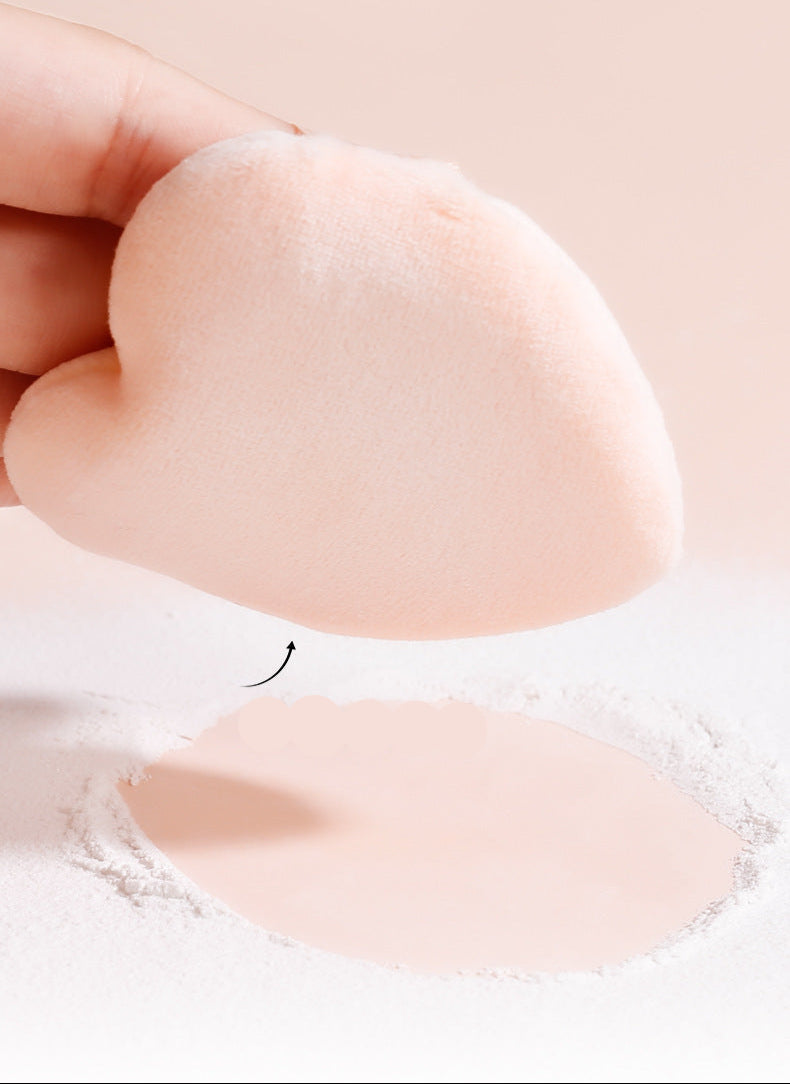 xixi Heart Peach Short Velvet Setting Powder Puff Flocked Soft Non-Powder-Absorbing Makeup Sponge Tool for Studio Use