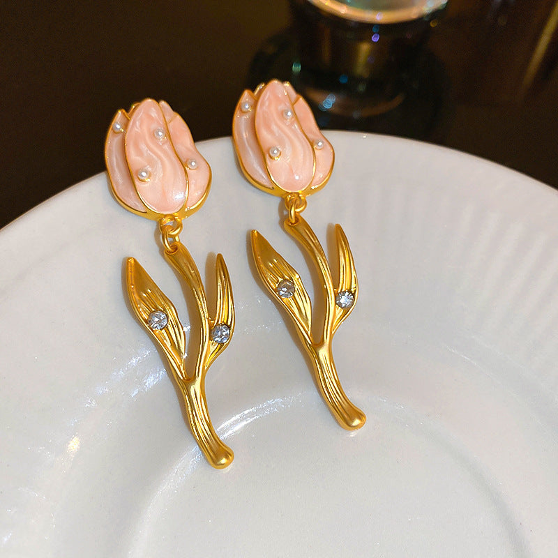 Vintage Earrings Fashion Versatile Ear Jewelry Niche Light Luxury High-end Accessories