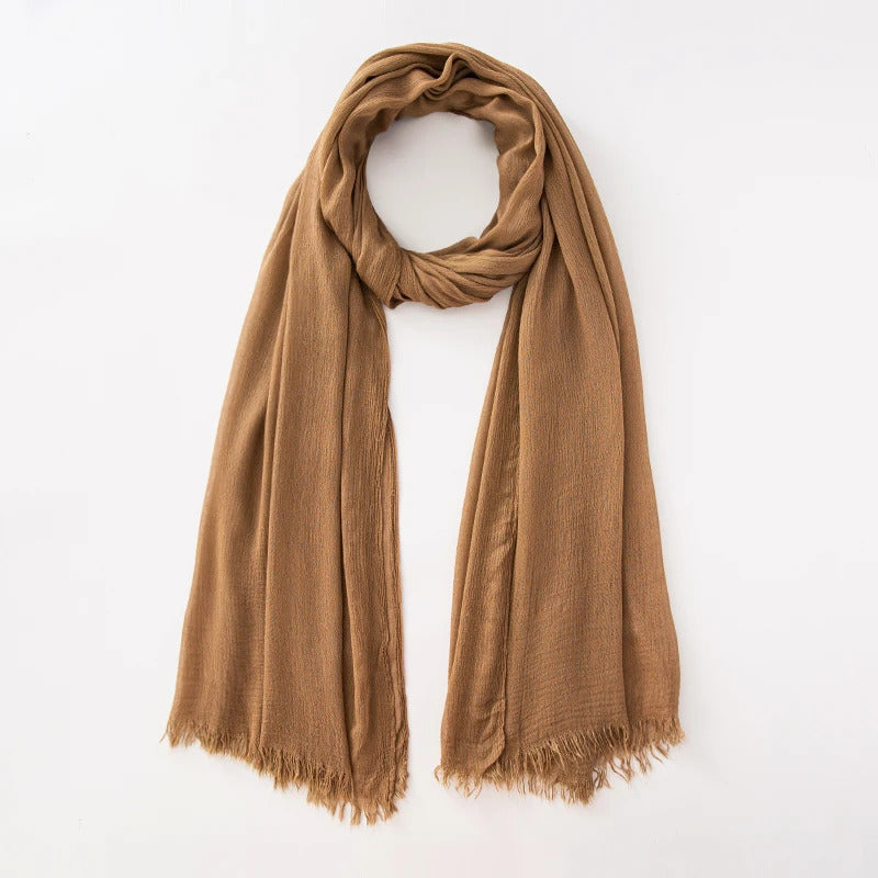 61 Colors Soft Cotton Viscose Scarf Rayon Material Muslim Hijab Mid Eastern Plain Solid Color Headscarf With Tassel