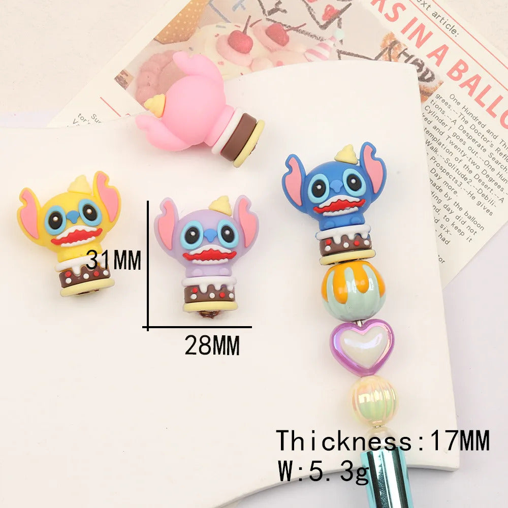 Cordial Design 100Pcs 28*31MM Cartoon Beaded Pens Decorate Making/DIY Silicone Topper/Jewelry Accessories/Hand Made #17263