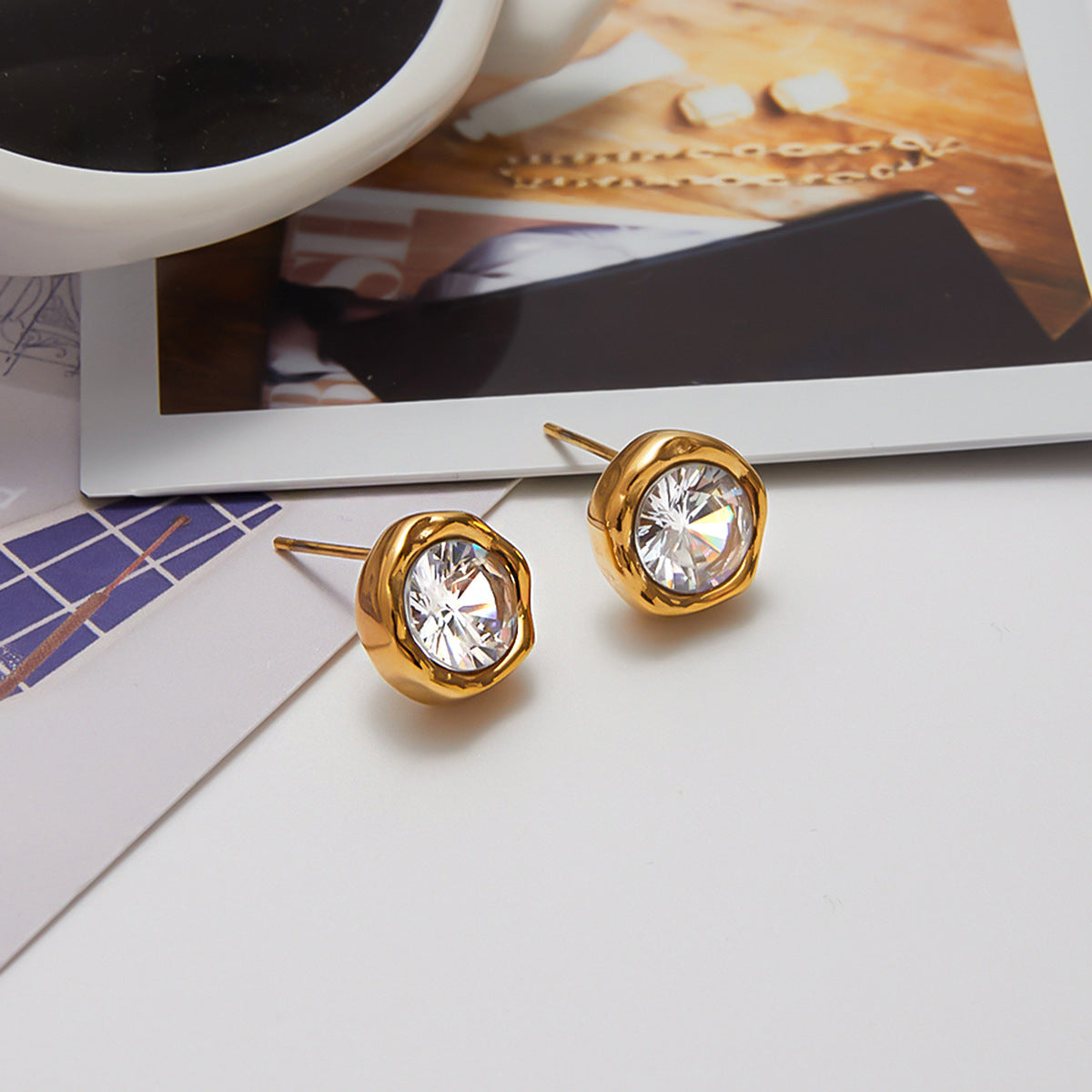 Stainless Steel Earrings Light Luxury High-end Titanium Steel Earrings Cross-border Hot-selling Jewelry Women Non-fading Earrings