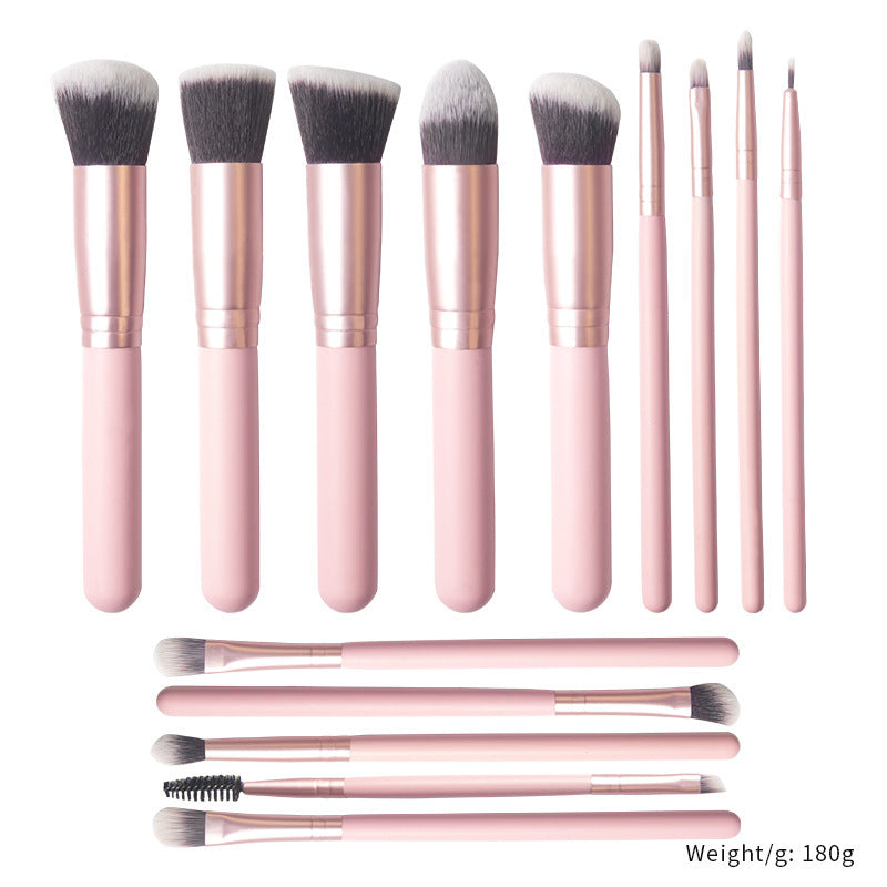 Amazon Hot-Selling Amazon 14-Piece Makeup Brush Set Loose Powder Foundation Brush Soft Bristle Brush Cangzhou In-Stock Wholesale