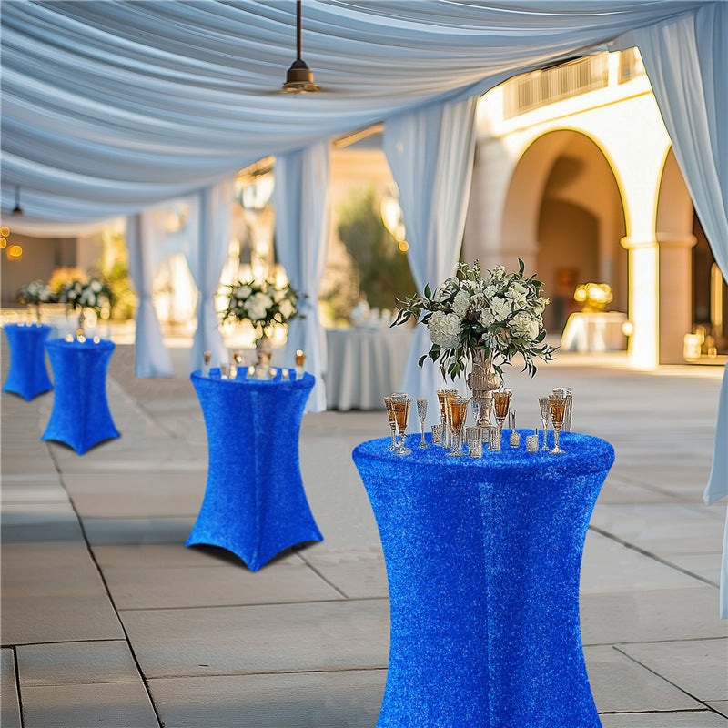 Cocktail Tablecloth Glitter Bar Set New Cocktail Table Cover High-end Feel Cross-border Wholesale Stretchy High Bar Tablecloth