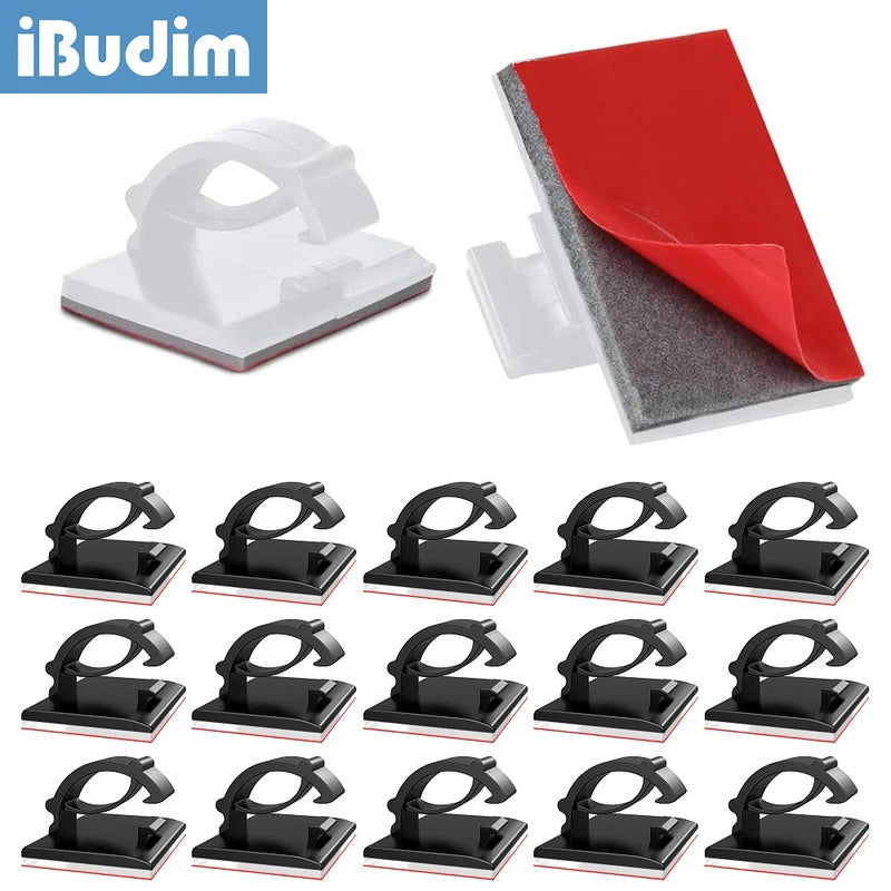 20PCS Cable Clips Flexible Cable Organizer Management USB Wire Winder Protector Cable Holder for PC Mouse Headphone Earphone