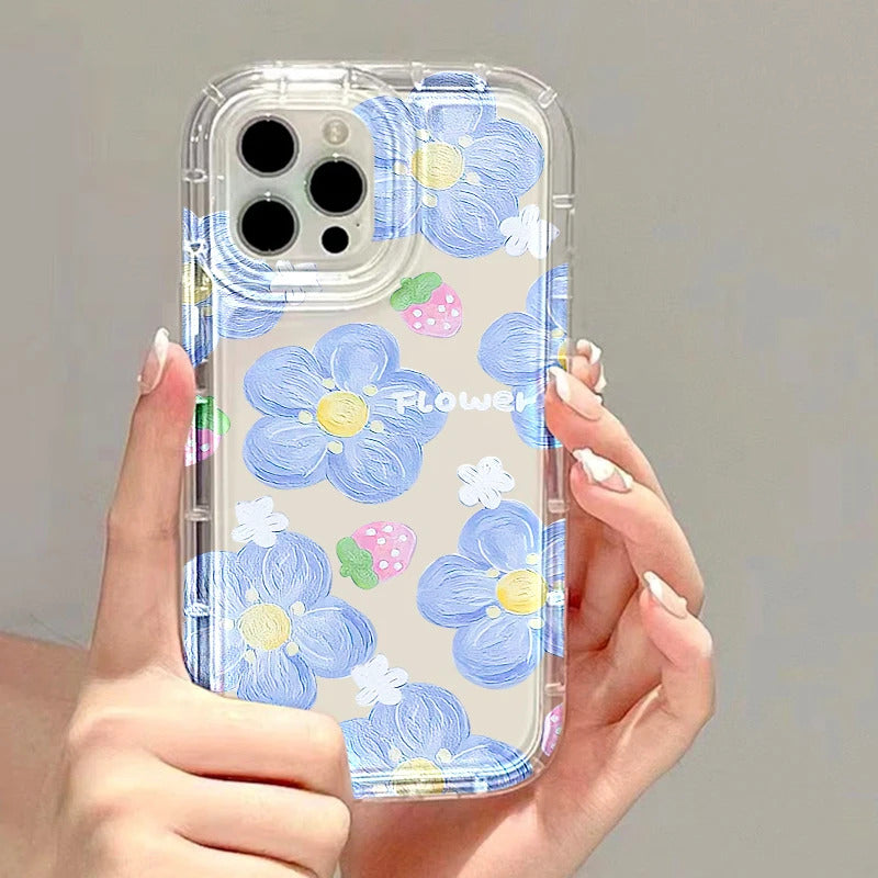 Oil Painting Flower Phone Case For iPhone 15 Case iPhone 11 13 12 14 Pro Max 7 8 Plus X XR XS SE 2020 Shockproof Soft Back Cover