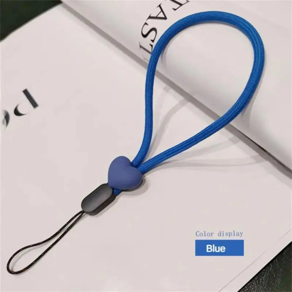 Solid Color Short Love Heart Hanging Rope Adjustable Mobile Phone Phone Strap Colorful Wrist Strap Elastic Mobile Phone Lanyard