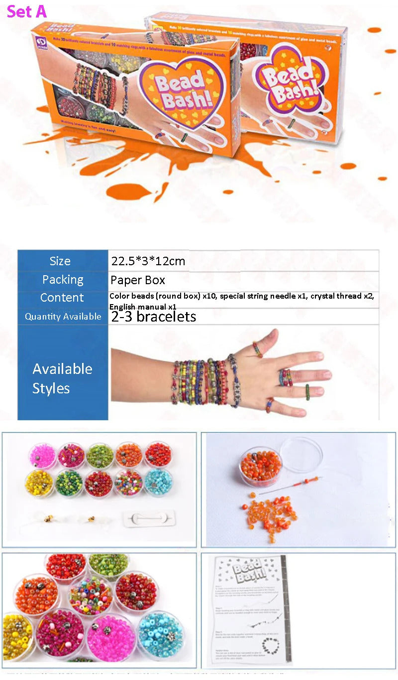 Girls DIY Bracelet Making Kit Jewellery Making Kit Arts for Kids Friendship  Craft Kit for 5-12 Years Old Kid Girls toys gift