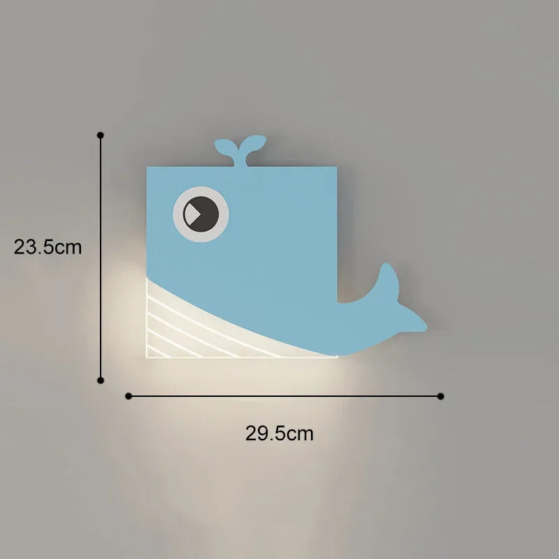 SANDYHA Cute Cartoon Kids Wall Lamp Warm LED Night Light for Childrens Room Bedroom Nursery Decor Creative Acrylic Lighting