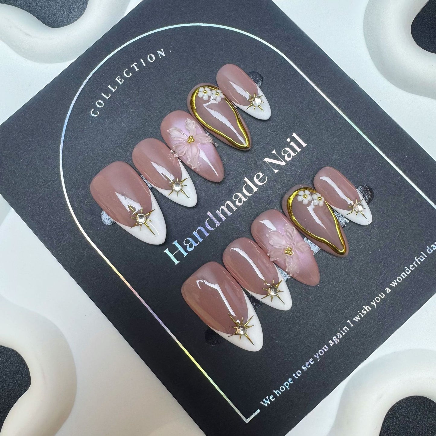 Wearable Nail Tips Nail Stickers Cross-Border European and American Short Style Metallic Cat Eye High-End Autumn Winter