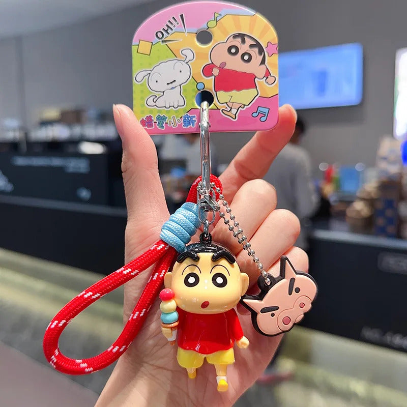 Anime Crayon Shin-Chan Classic Cute Shape Keychain Doll Car Key Chain Couple Backpack Hanging Ornament Birthday Pendant Gifts