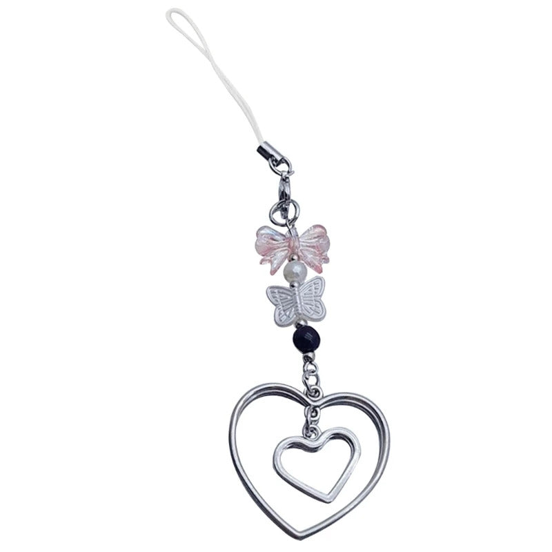 Stylish Phone Strap Trendy Phone Charm Portable Beaded Phone Chain Alloy Material Beads Phone Pendant for Girl and Women