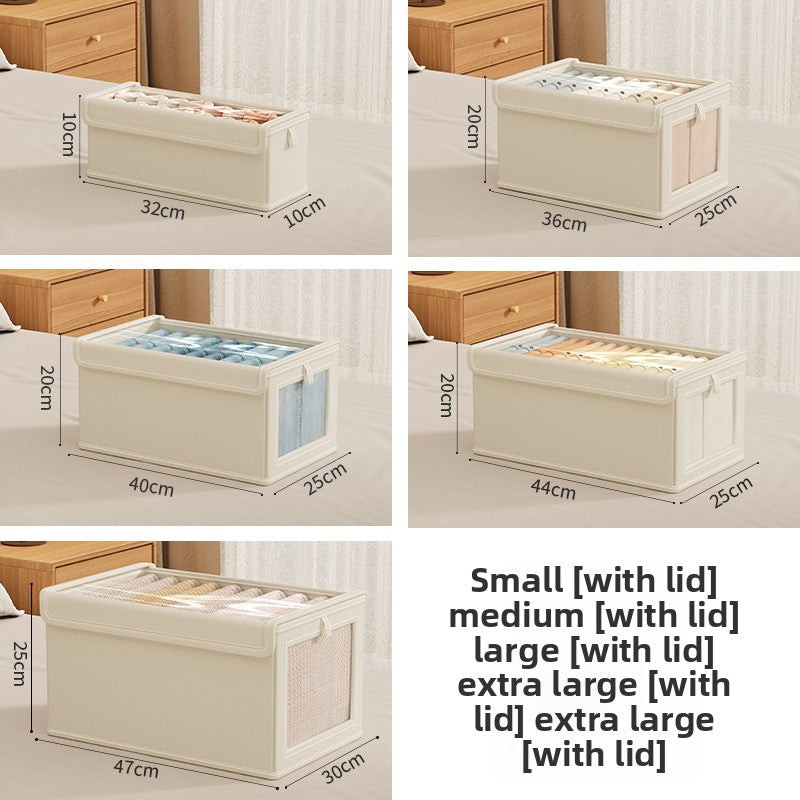 Oxford Cloth Window Bedroom Clothing Storage Box with Lid Household Clothes Dustproof Storage Bin Large Balcony Organizer Box