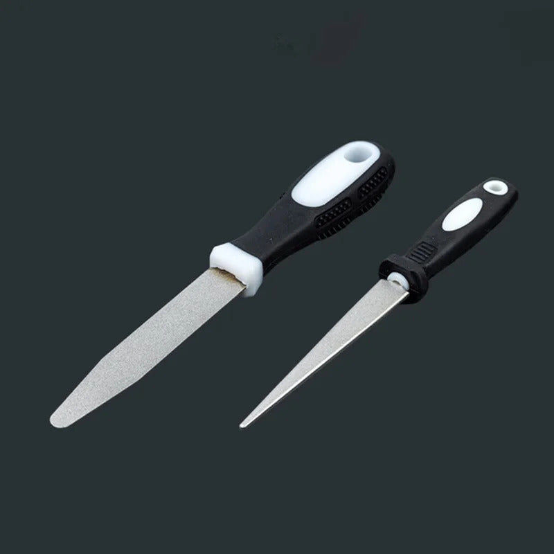 Diamond Sharpening Stone With One Stone And Two Birds Double-sided Flat And Curved Design Easy To Grip Handle Knife SharpenerNew