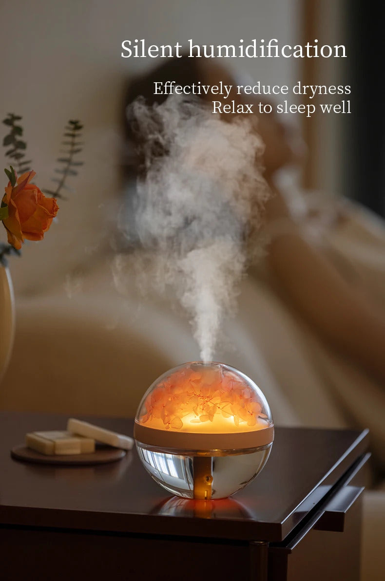 270ML Air Humidifier USB Rechargeable 800mAh Home Hydration Humidifier Colour LED Light Mist Maker Flower Humidificador