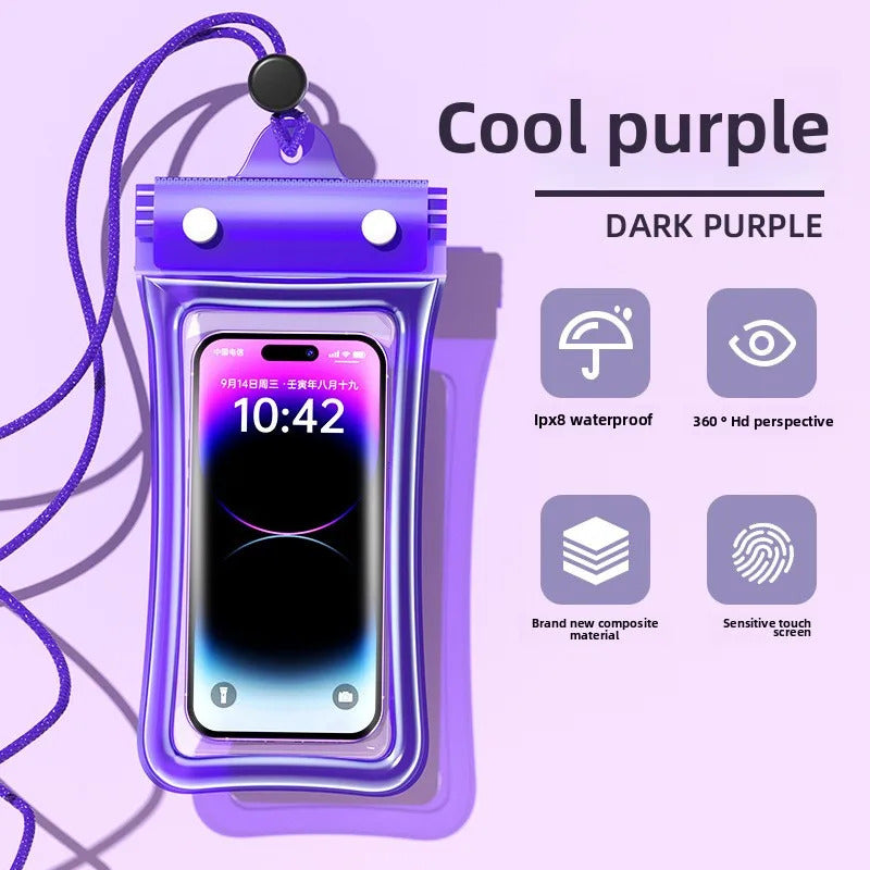 IPX8 30M 3 Fold Touchable Airbag Anti Sinking Waterproof Phone Bag Pouch for Apple IPhone Xiaomi Samsung Swimming Lanyard