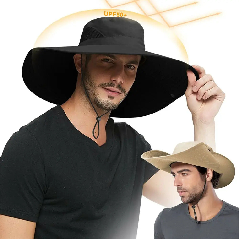 Men Women Wide Visor Brim Hat Boonie Bucket Cap Summer Fishing UV Sun Protection Breathable Caps