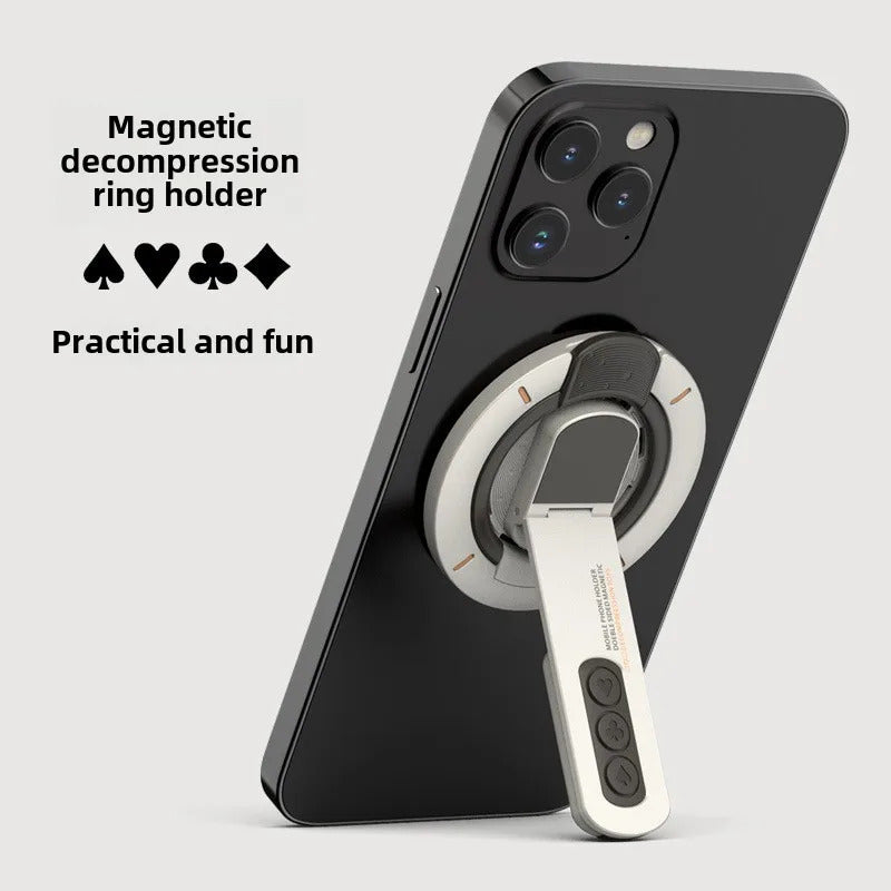 Double-sided Magnetic Luminous Mobile Phone Holder 360° Rotation Decompression Design Zinc Alloy Ultra-thin Portable