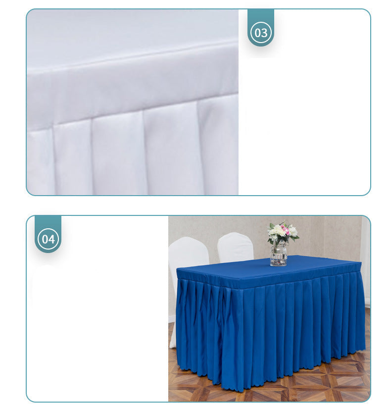 Wholesale Supply Polyester Plain Weave Table Skirt Cover Modern Simple Hotel Banquet Polyester Tablecloth Hotel Restaurant Tablecloth