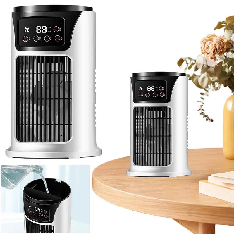 Air Conditioner Portable Fan Desktop Spray Ultrasonic Atomization 6-Speed Mute Air Cooler Night Light Electric Fan for Home