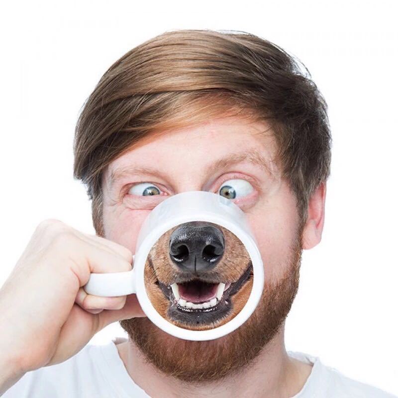 NosePiggymug Creative Prank Funny Pig Nose Dog Nose Cup Creative Ceramic Mug Water Cup Coffee Cup