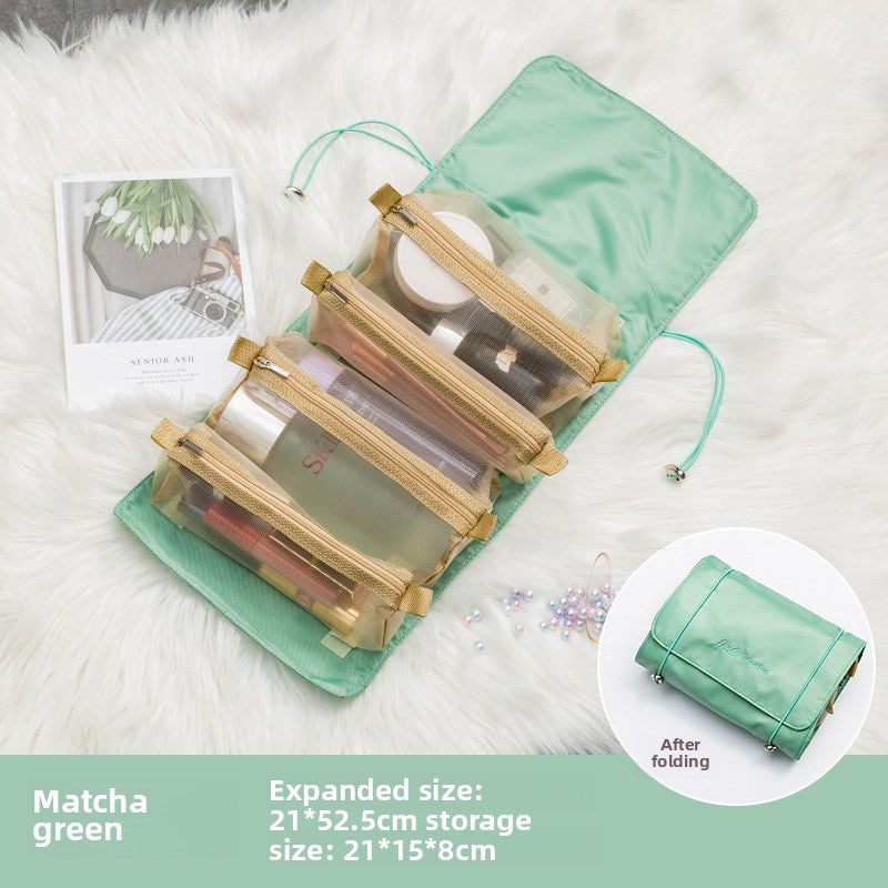 Detachable 4-in-1 Makeup Bag Multifunctional Simple Travel Handheld Foldable Travel Cosmetic Storage Toiletry Bag
