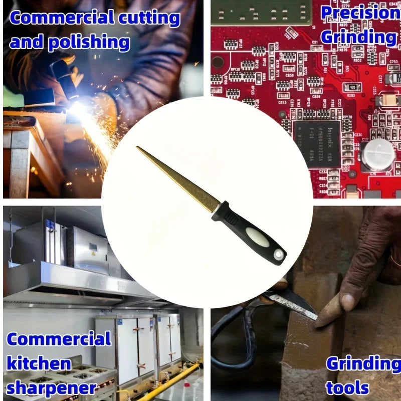 Diamond Sharpening Stone With One Stone And Two Birds Double-sided Flat And Curved Design Easy To Grip Handle Knife SharpenerNew