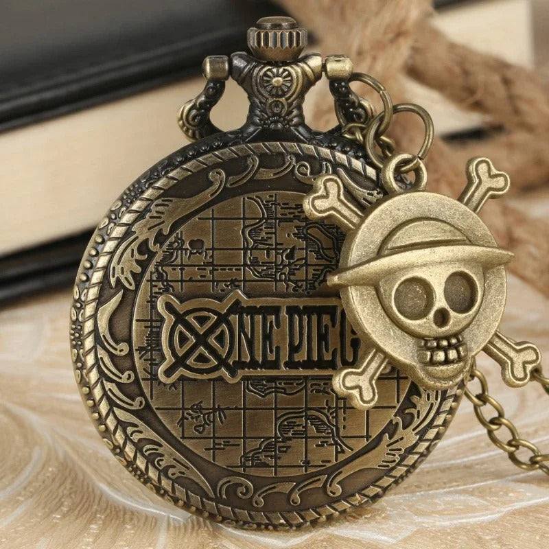 ONE PIECE Anime Cosplay Vintage Pocket Watch Fashion Men Women Necklace Chain Vintage FOB Steampunk Pocket Watches with Pendant