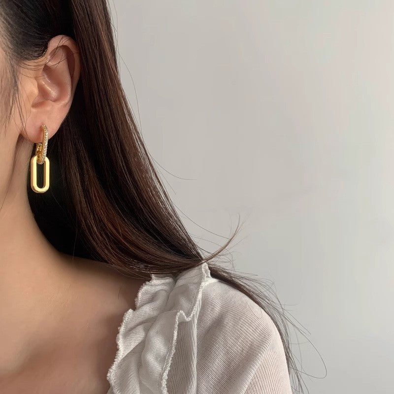 One Cold Style Simple Metal Earrings Retro High Fashion Style Texture Round Earrings