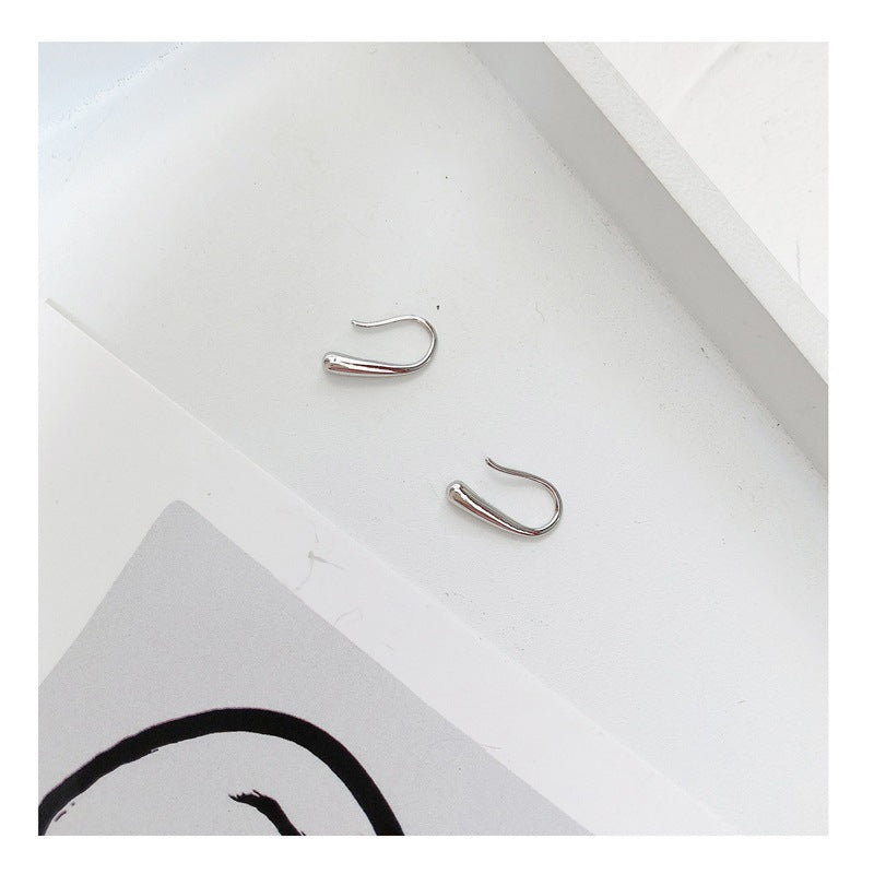 No Need to Remove Earrings While Sleeping for Women, Minimalist Style, Simple and Elegant, Internet Celebrity Ear Hooks, Small Silver Stud Earrings