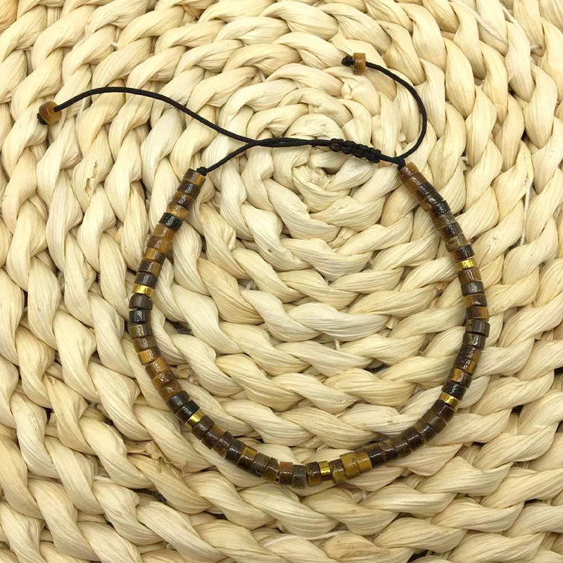 Adjustable Natural Stone Spacer Beads Woven Bracelet Size Fashion Women's Handstring Woven Handstring