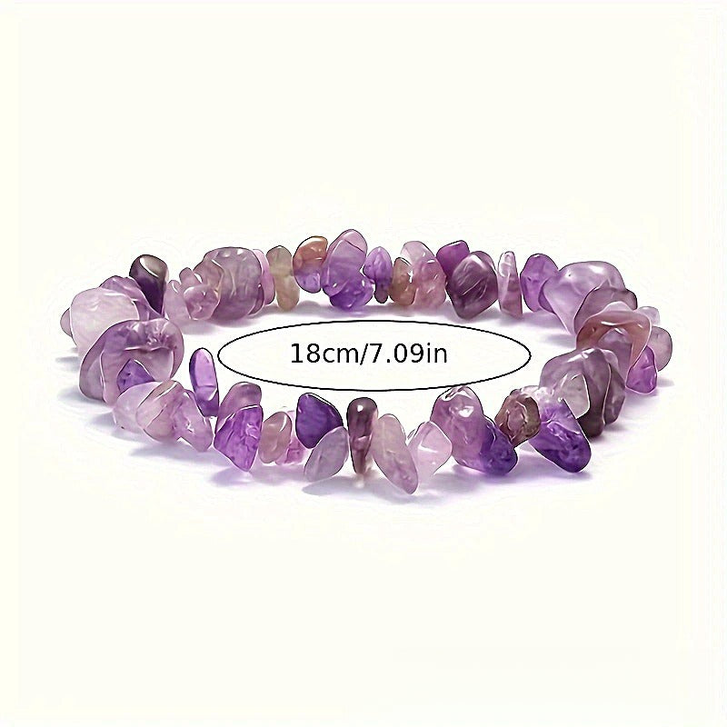 Amethyst Gravel Bracelet 5-8mm Crystal Bracelet Natural Amethyst