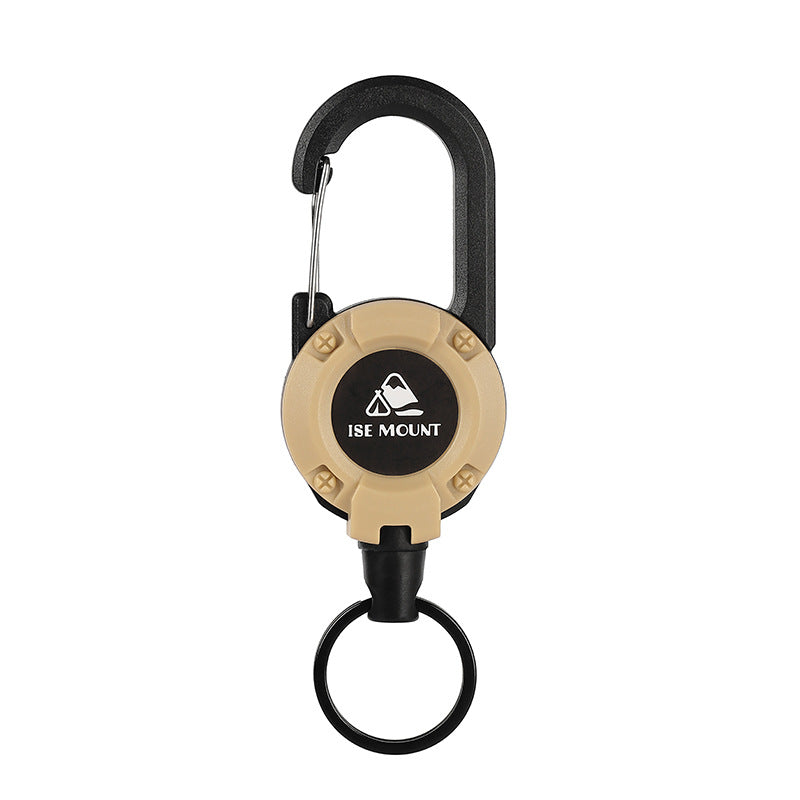 Outdoor Tactics Can Buckle Retractable Buckle Steel Wire Rope Multi-Functional Keychain Camping High Rebound Anti-Separation Rope Pull Peels