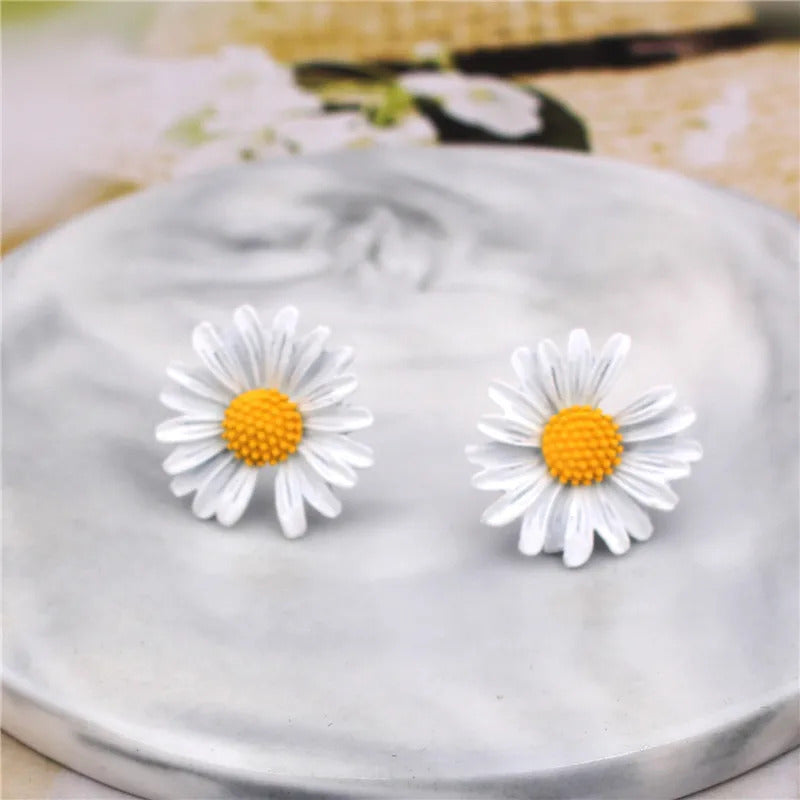 Korean New Double-layers Flower Drop Earrings for Ladies Exaggerated Women Floral Earrings Fashion Jewelry aretes de mujer