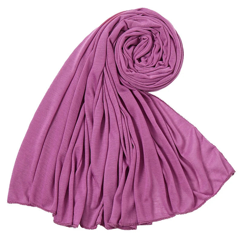 Plain Cotton Jersey Hijab Stretch Scarf Women Muslim Shawl Big Size Long Muffler Fashion Ramadan Headband Turban 180*80cm