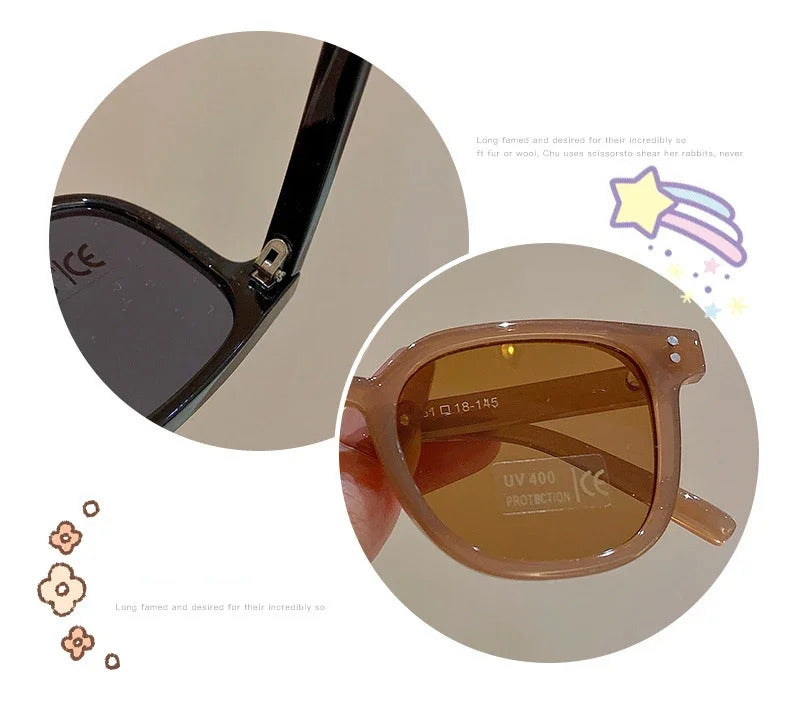 Children Sunglasses Vintage Square UV400 Sun Glasses Outdoor Cute Girl  Boy  Fashion Glasses Protection Classic Kids Sunglasses